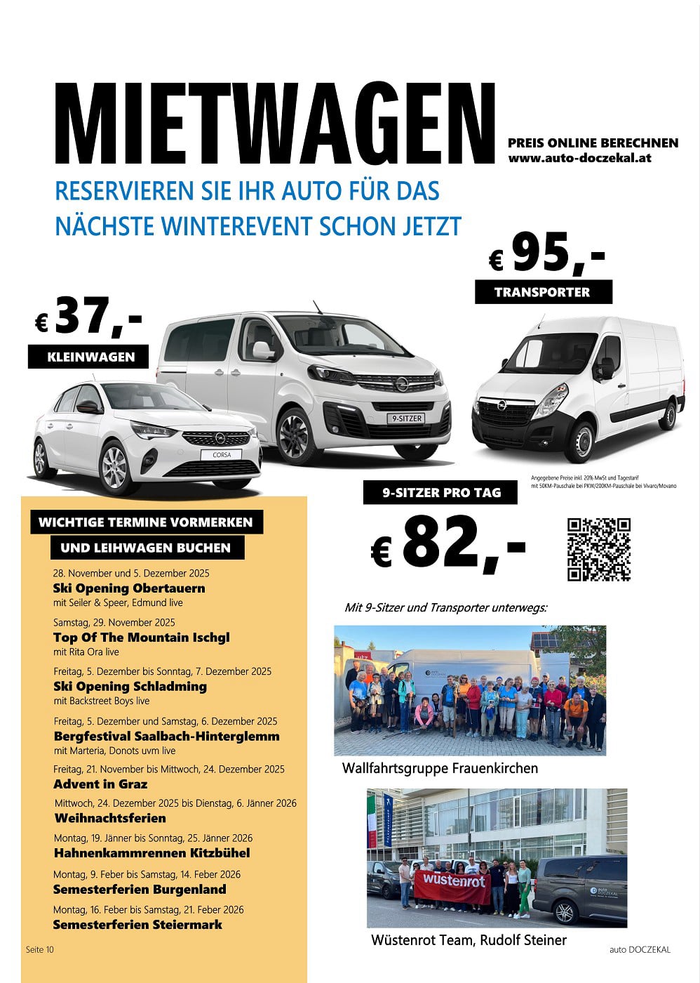 2025 Termine, Ski Opening Ischgl, Obertauern, Edmund, Schladming Backstreet Boys, Rita Ora, Bergfestival Saalbach, Advent Graz, Weihnachtsferien