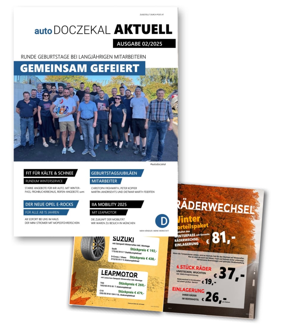 auto DOCZEKAL AKUTELL - 02/2025 Herbstausgabe: Räderwechsel, Winteraktionen, uvm