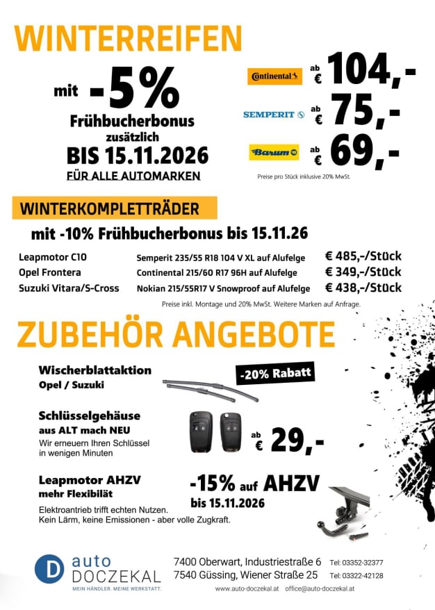 Leapmotor Angebote Winterreifen Frühbucher Reifenangebote