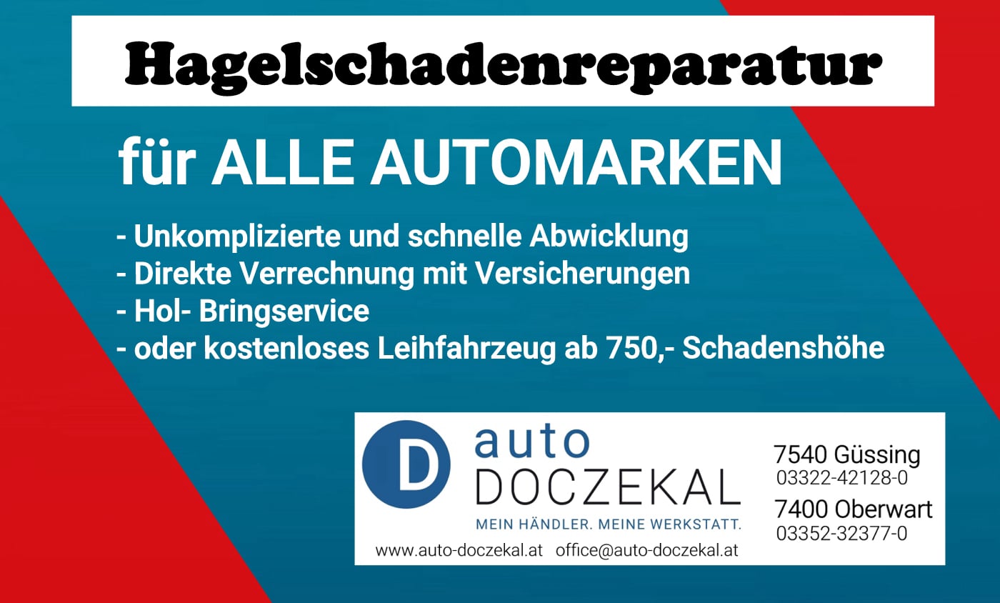 auto DOCZEKAL - Hagelschaden am Auto reparieren, Ersatzwagen kostenlos