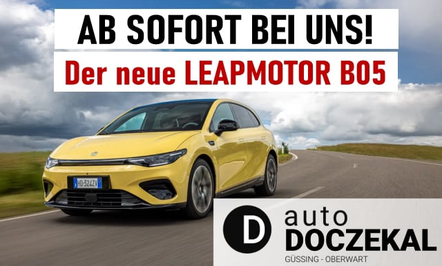 Der Leapmotor B05, jetzt in Güssing und Oberwart. Probefahrt bei auto DOCZEKAL